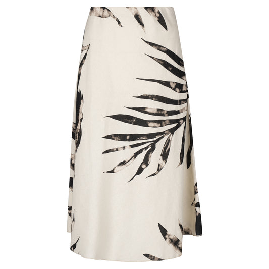 Astrid — Women's Elegant Woven Skirt — Palm Print