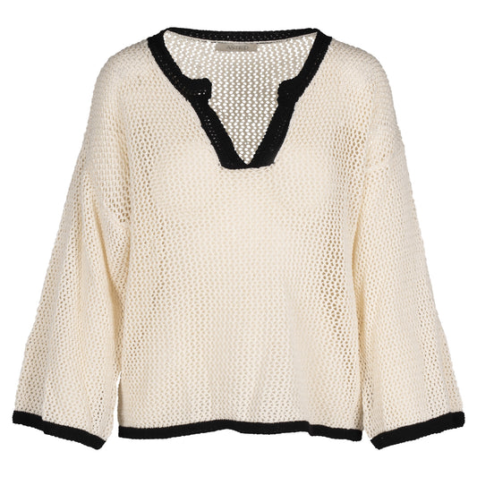 Astrid — Women's Cozy Knit Sweater — Cream